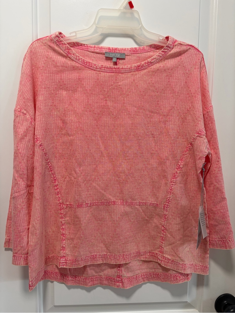 Habitat Cotton Tunic Top NWT size XS in Nectar Long Sleeve Burnout Lagenlook
